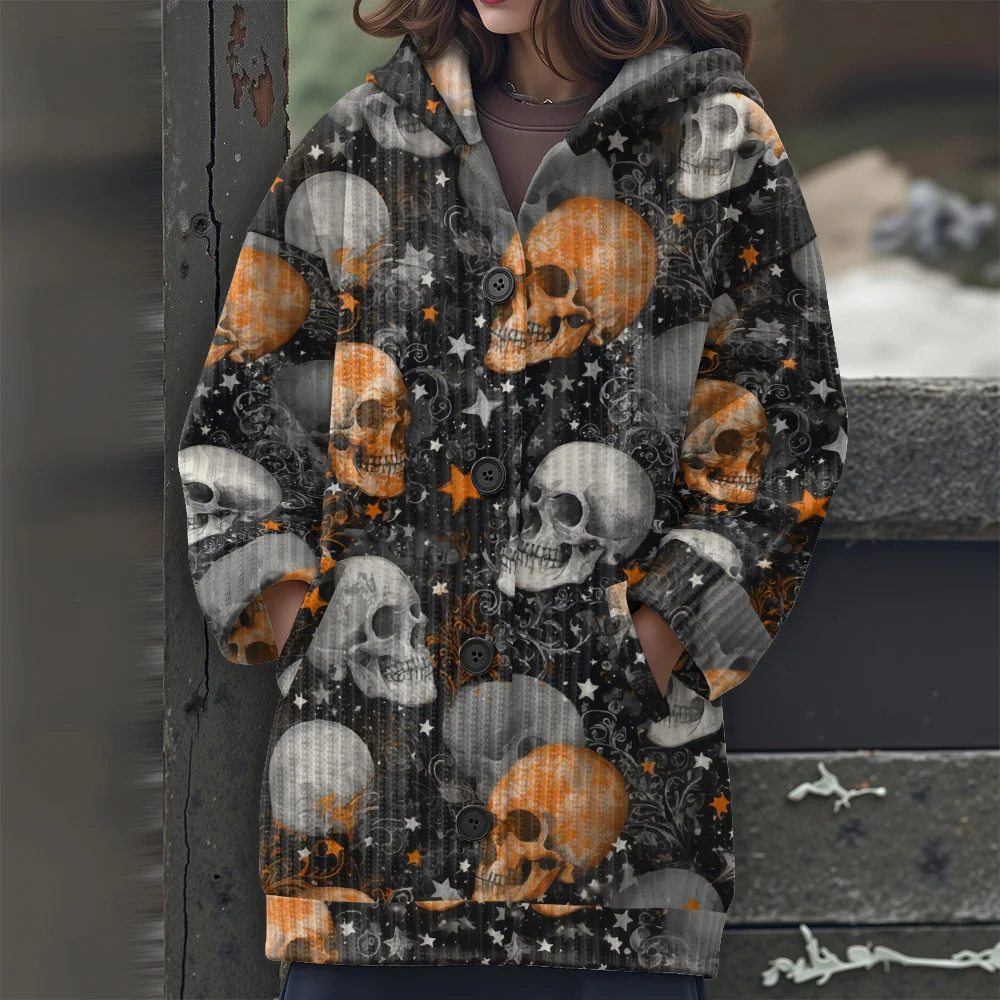 مجردة الهندسة سترة طويلة كتل الألوان الهندسية معطف بقلنسوة 2025 المرأة الجديدة سترة بأكمام طويلة سترة غير رسمية #1