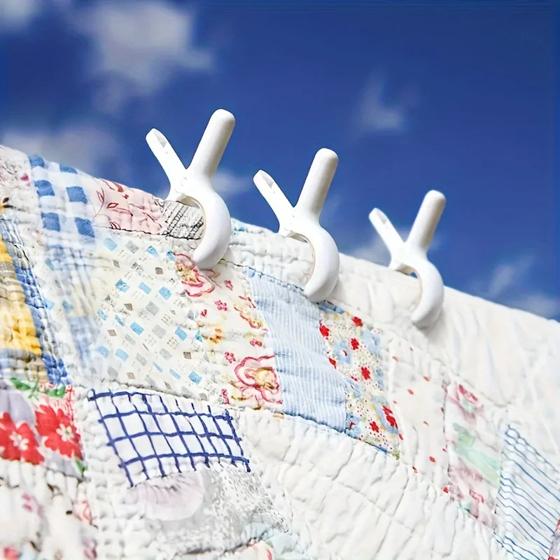 6pcs heavy-duty plastic beach towel clip, multi-color striped design, durable plastic clip, towel rack, clothes clip view 4