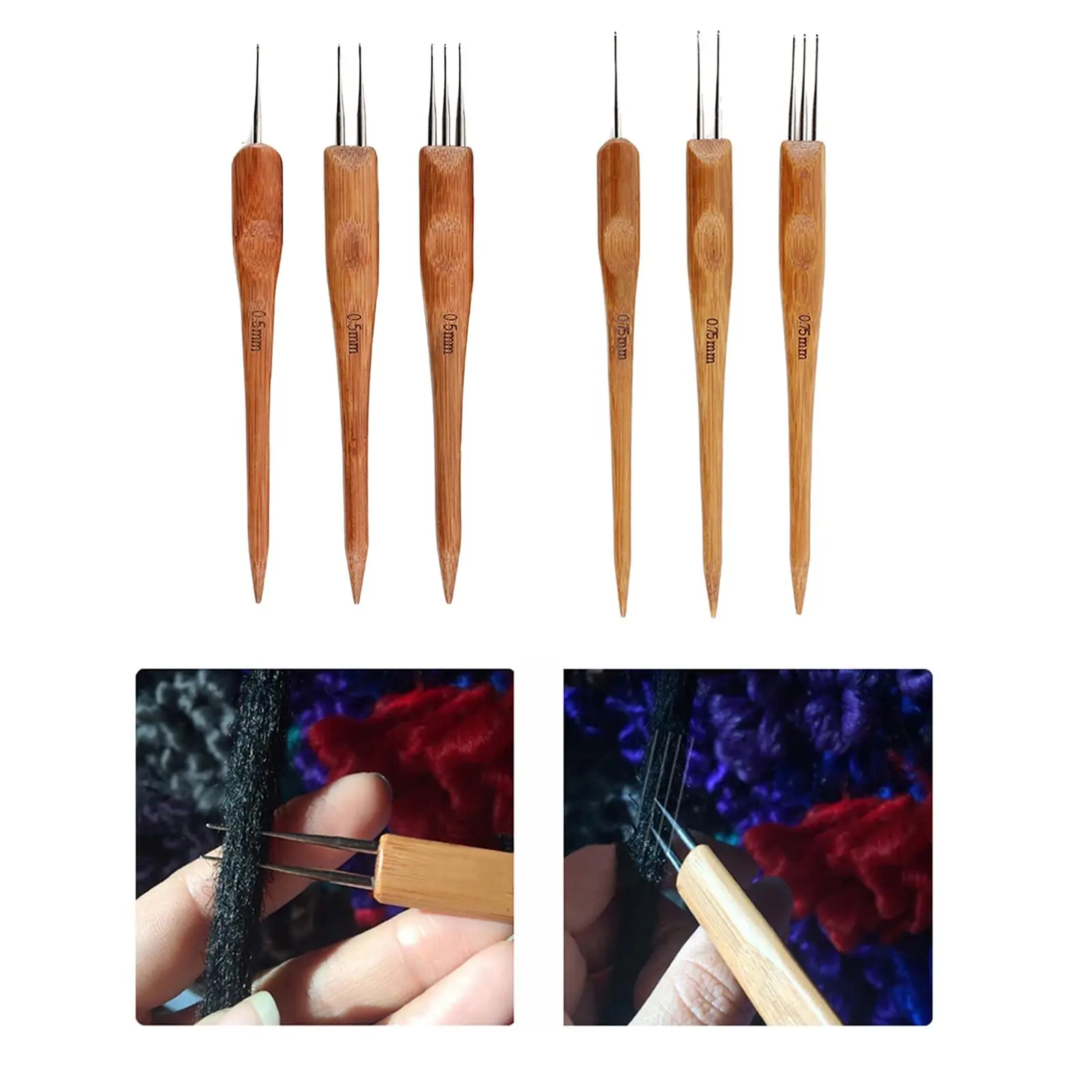 

3x Dreadlock Crochet Hook Tool Weaving for Braid Crafts Hair Accessories