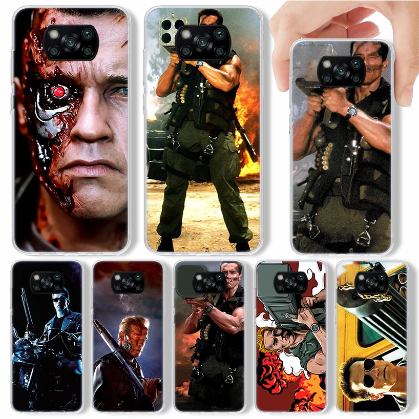 Arnold Schwarzenegger Terminator Phone Case For Xiaomi Poco X3 Nfc X5 X6 Pro F6 F5 F4 M5S X4 GT M4 M3 F3 F2 F1 Soft Cover Silico