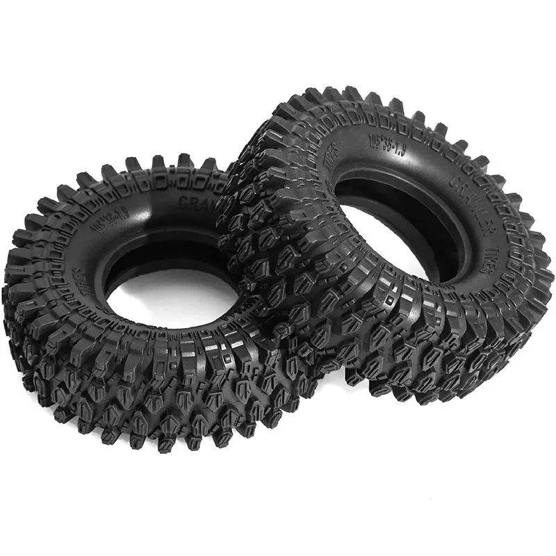 4 Uds. Neumático de goma de 105mm y 1,9 "para coche trepador de control remoto Axial SCX10 II III 1/10 Traxxas TRX4 RC4WD D90 Redcat MST