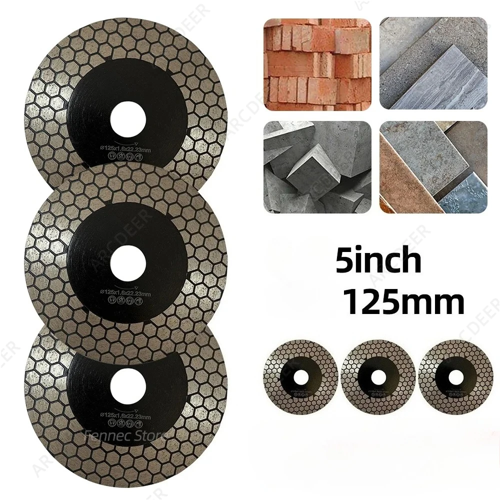 

125 мм алмазная пила, режущая деталь, 5-дюймовая керамическая плитка, мрамор, резка и полировка камня, специальное лезвие 1/2 шт.