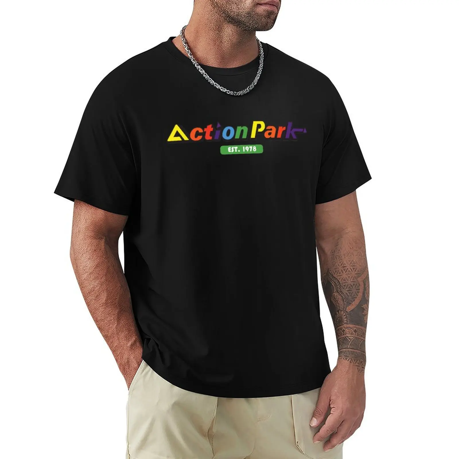 Action Park Logo T-Shirt quick drying vintage anime summer clothes plus size men clothing