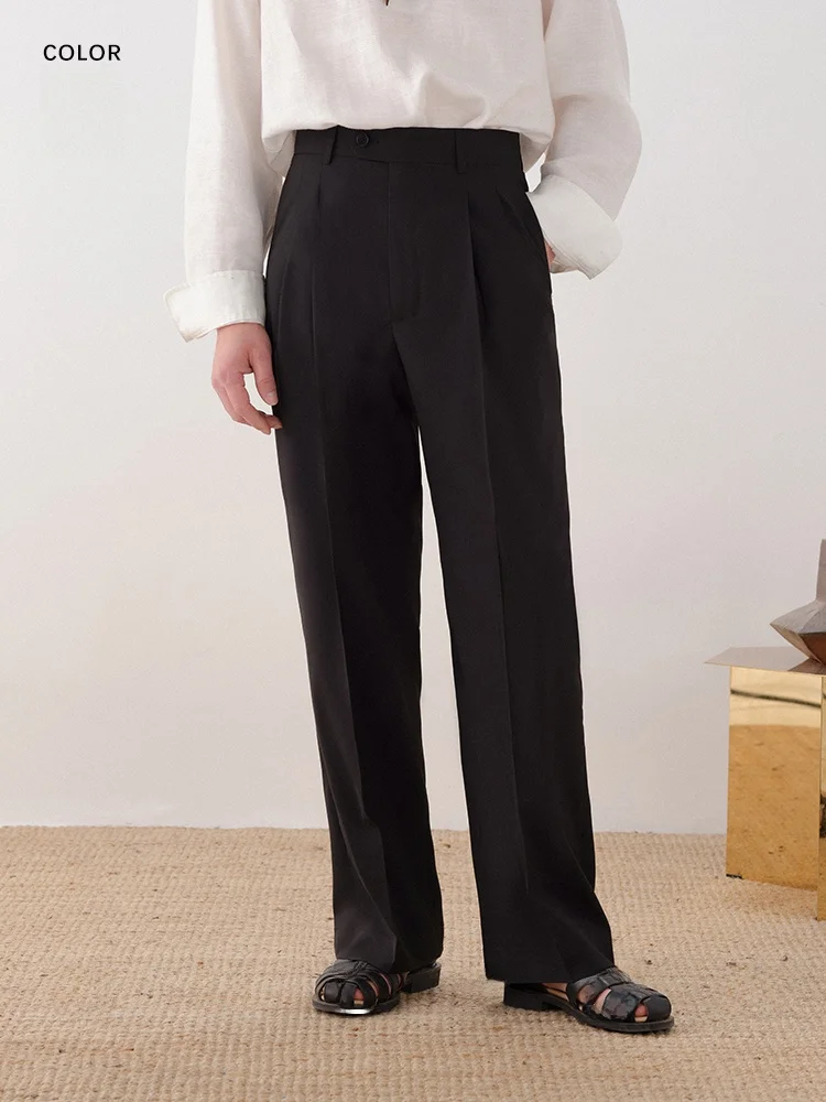 

Cultum Casual High Waist Loose Fit Breathable Wide Leg Suit Pants Men Women hine Wa Qui Dry Busin Gentleman Sle S...