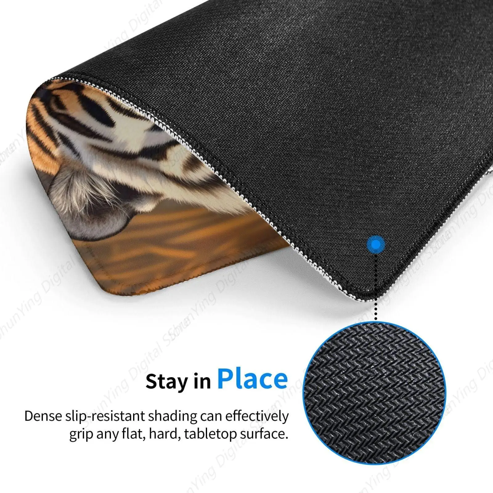 Tiger Anti Slip Rubber Washable Mouse Pad Computer Keyboard Pad Desktop Protection Office Supplies 18*22cm