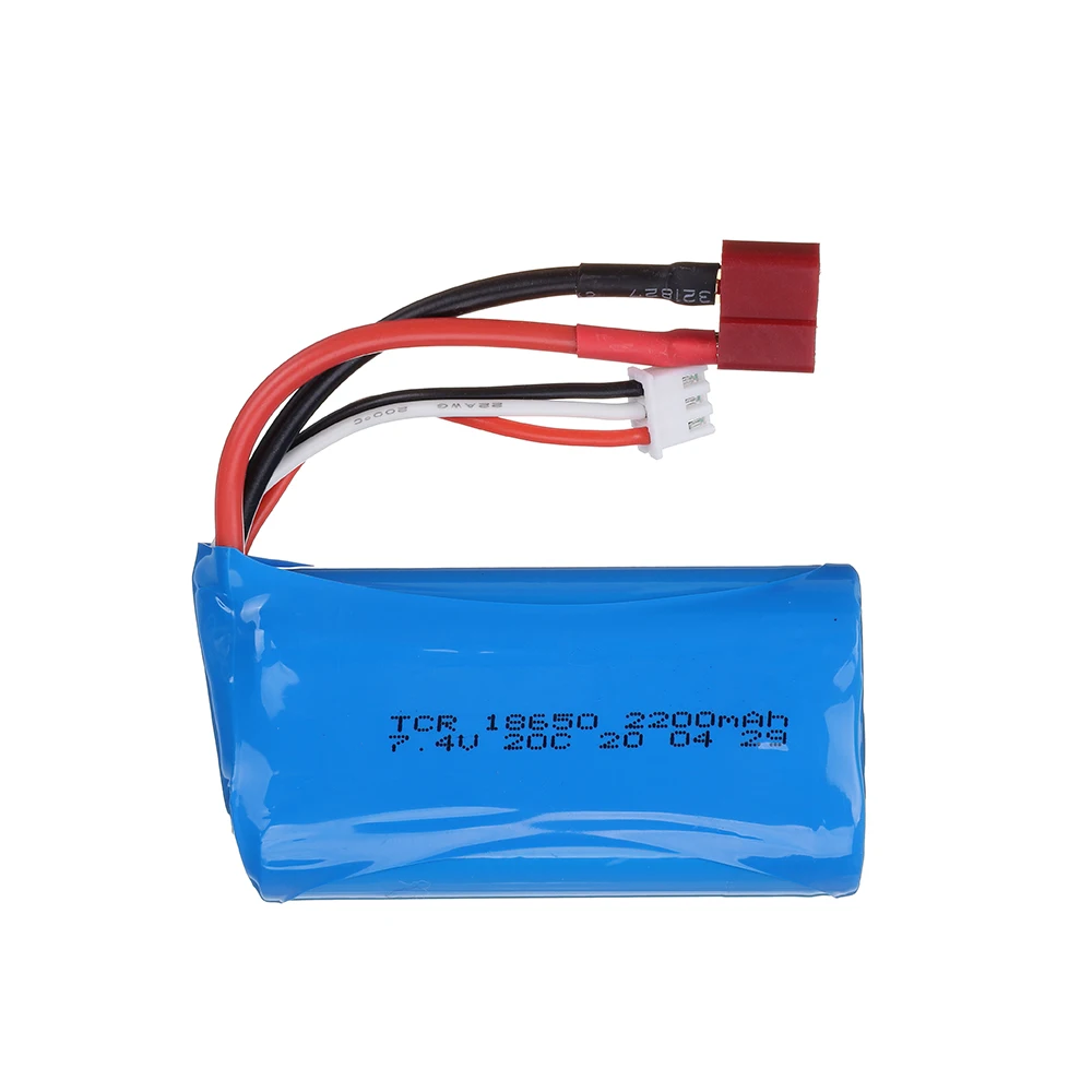 Batterie Lipo pour voiture RC, pièces de jouets à tarte télécommandés, vente en gros, 7.4 V, 2200mAh, 18650 mAh, 7.4 V, 1500 mAh, prise T