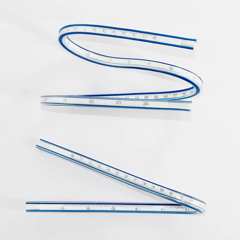 1pcs Flexible Curve Ruler Drafting Drawing Tool Serpentine Plastic School office supplies 30cm 40 50 60cm