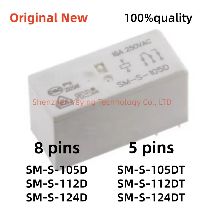 1 шт./лот, 100% новый Sm-S-105D Sm-S-112D Sm-S-124D 8-контактный 16А, Sm-S-105Dt Sm-S-112Dt Sm-S-124Dt 5-контактный 12А