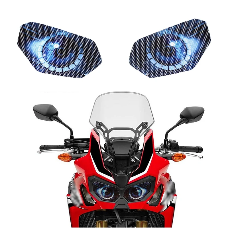 pour Honda Crf1000L Afrika Twin 2015-2018 Carénage Avant Phare Autocollants Garde Tête Lumière Protection Autocollant B