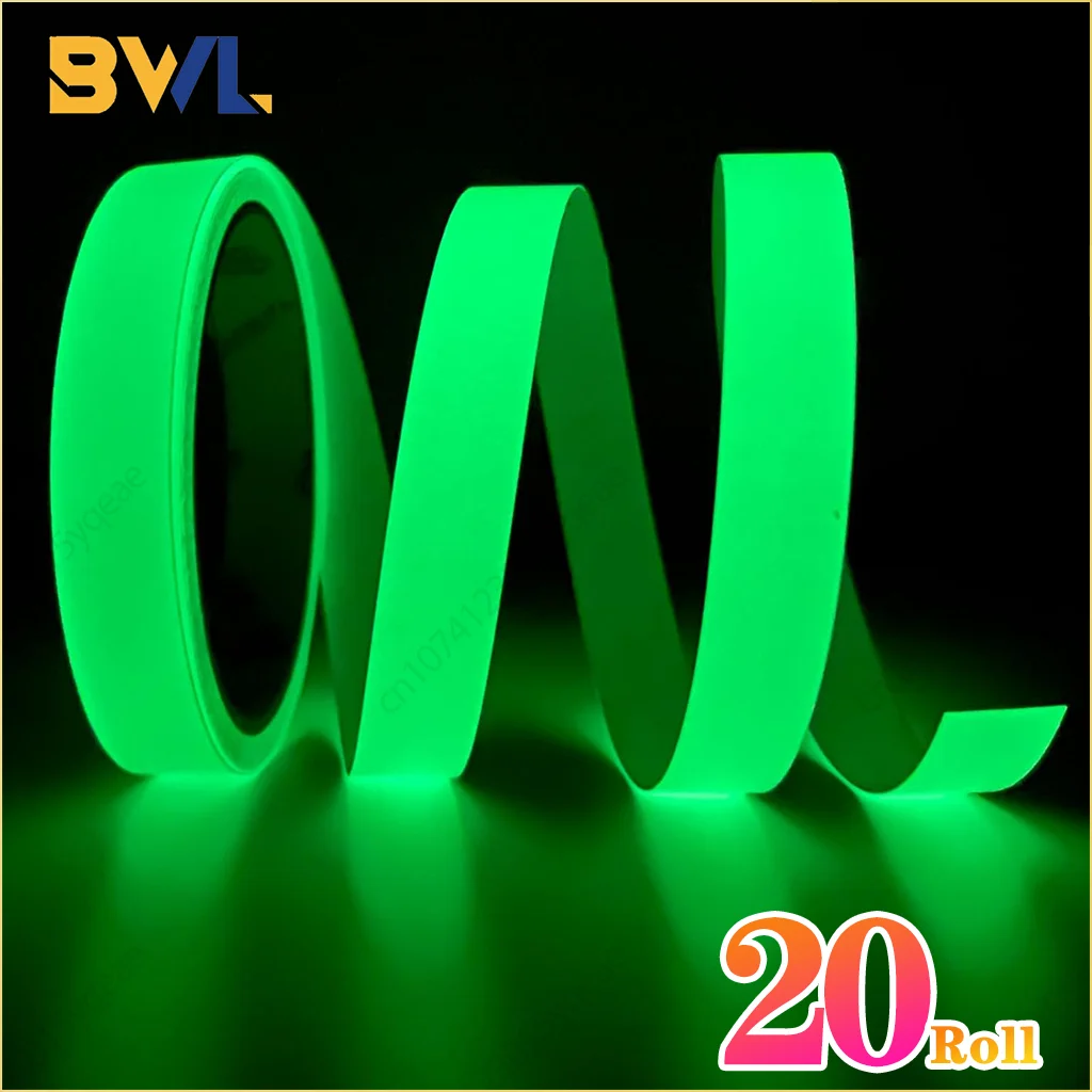 Glow in The Dark Tape Halloween Outdoor Decorations Fire Warning Tape for Stairs Stage Green Crash Proof Glow-in-the-Dark Tape