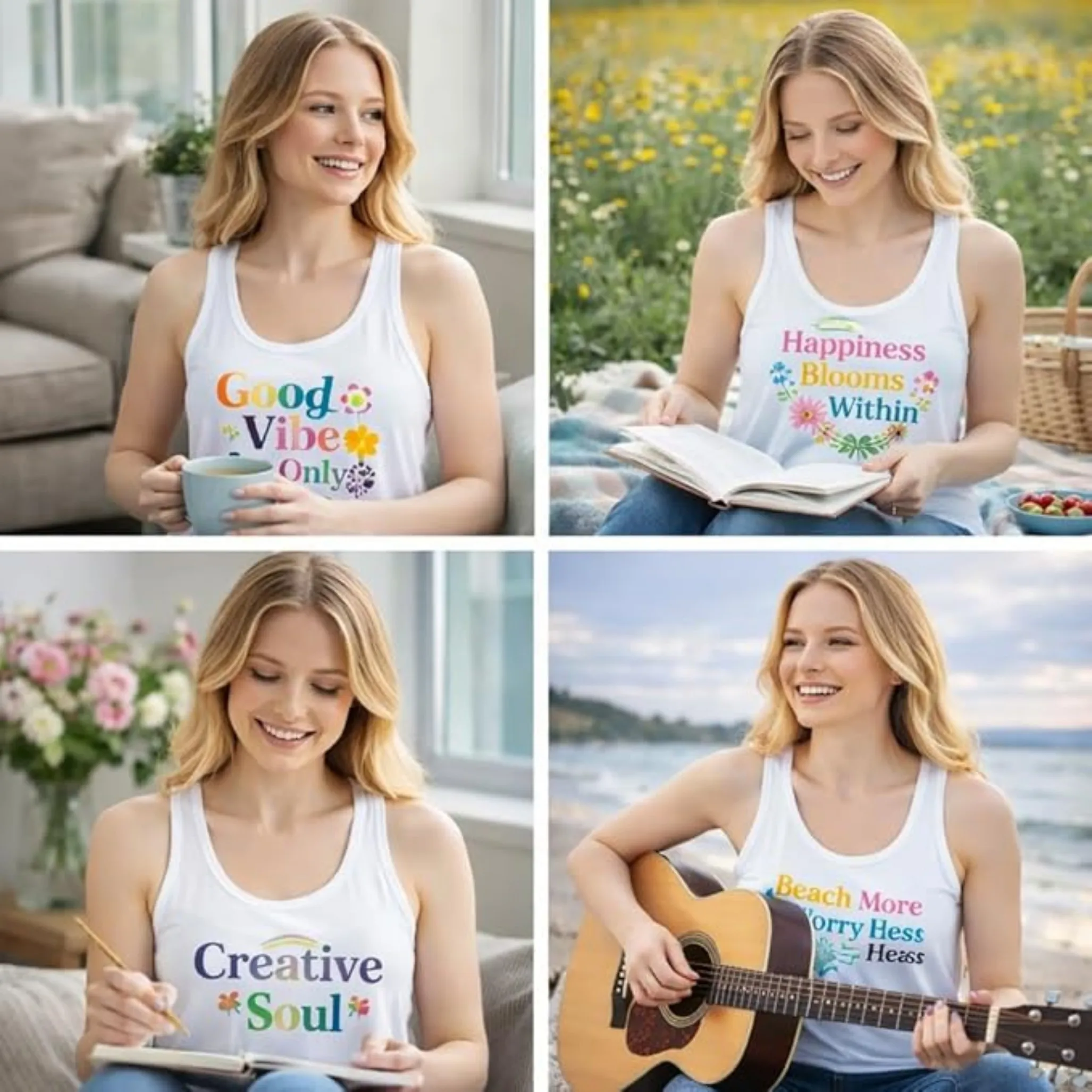 Racer Back Tank for Ladies/Women Personalized with Your Own Text, Design Your Own - Image 4