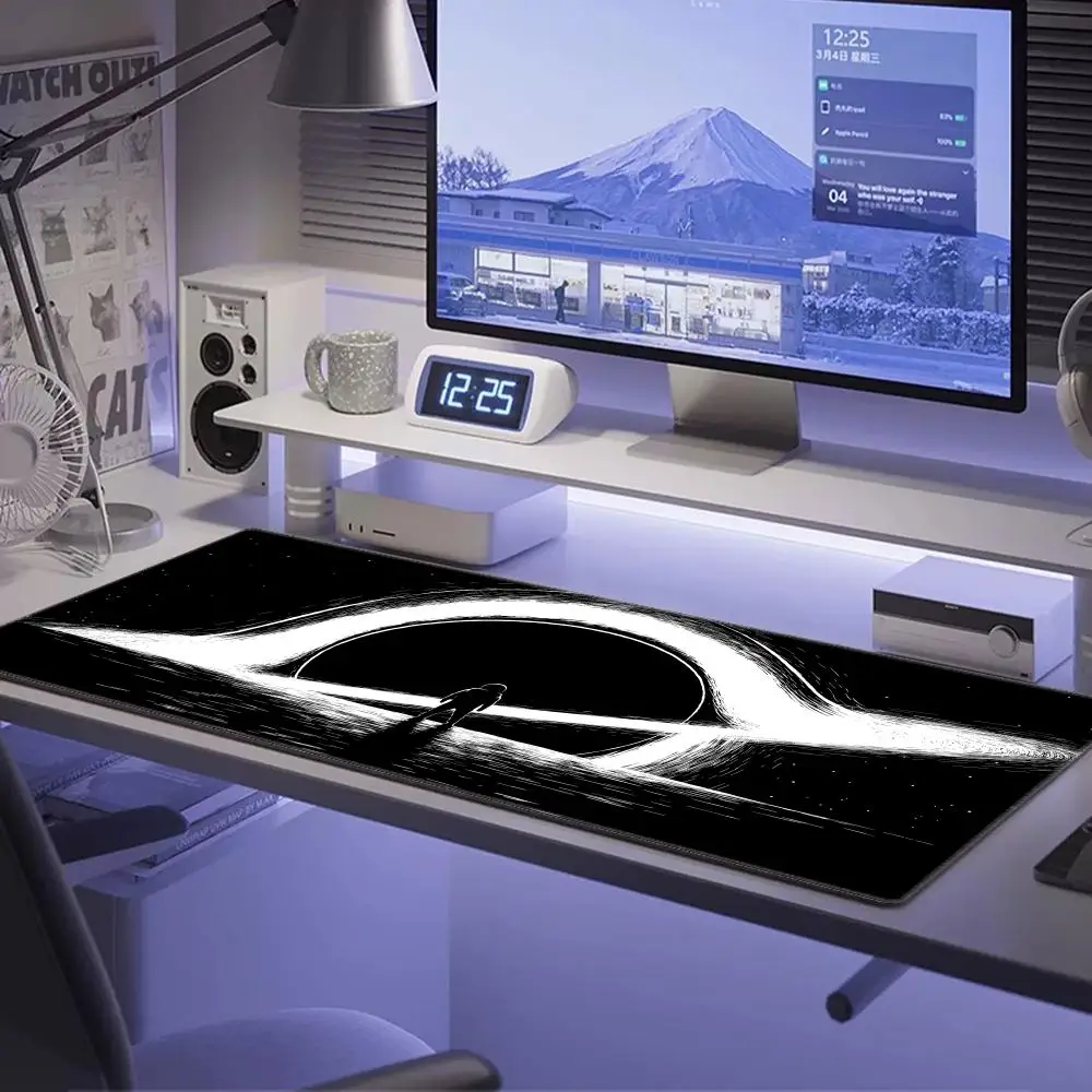 Astronaut Printing Black Pattern Keyboard Mat Rubber Non-slip Mousepad Pc Gaming Accessories Mouse Pad Office Carpet XL Mausepad