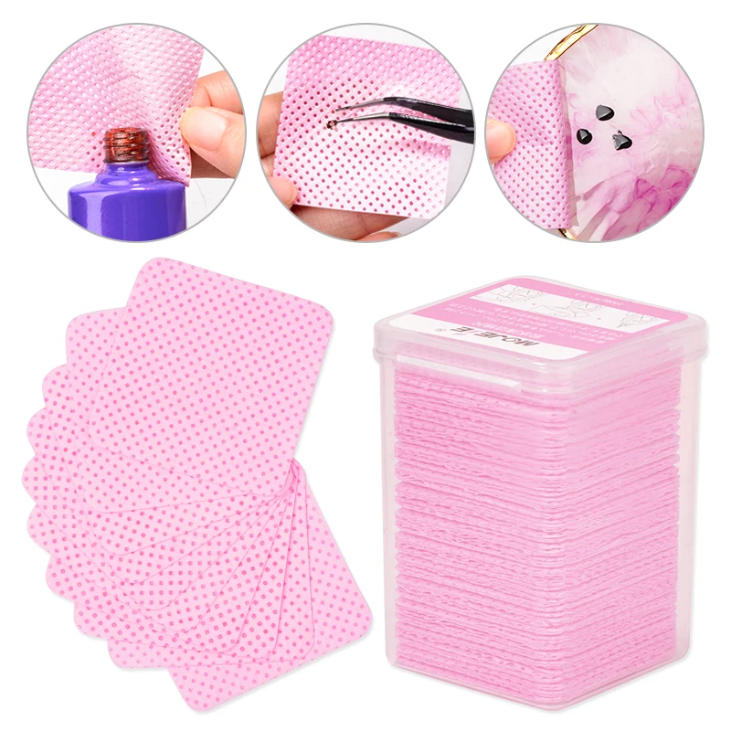 Tamponi di cotone senza pelucchi smalto per unghie rimuovi salviette strumento di pulizia salviette per la pulizia di Nail Art suggerimenti Gel UV Polish Removal Pad salviette di carta