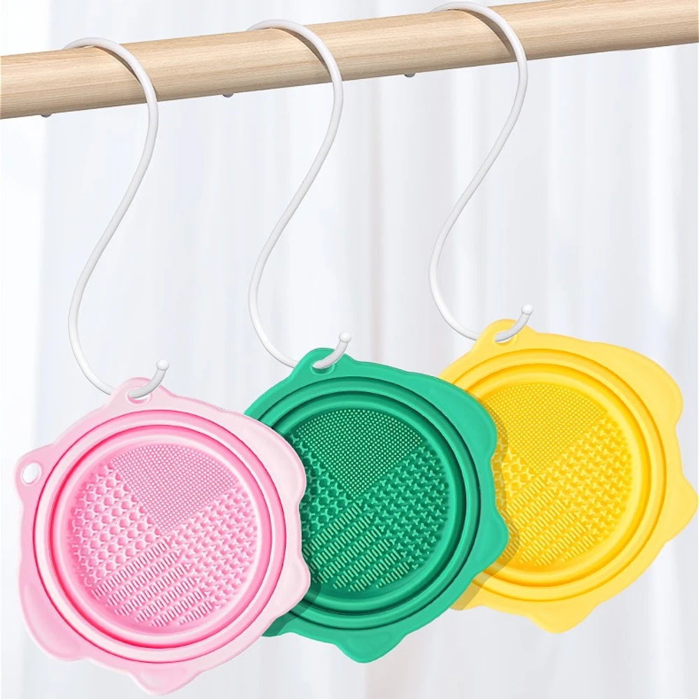 Ciotola pieghevole in silicone pieghevole per la pulizia degli strumenti di bellezza |   Beauty Egg Cleaner e pennello per trucco Quick Cleaner (uso quotidiano per le donne)