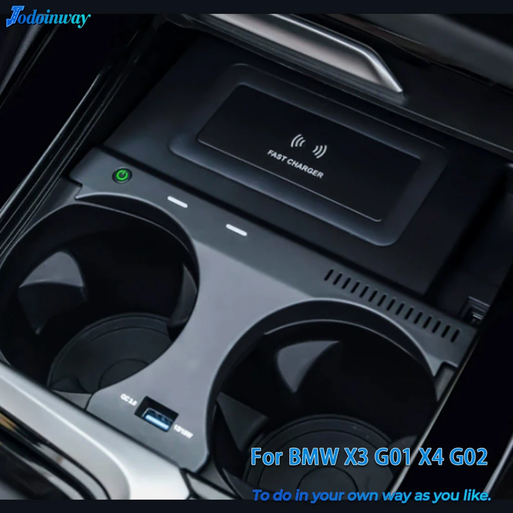 Carregador de carro sem fio para BMW, Almofada de carregamento rápido, Suporte do telefone, Montagem, Acessórios, 15W, X3, G01, X4, G02, 2018, 2019, 2