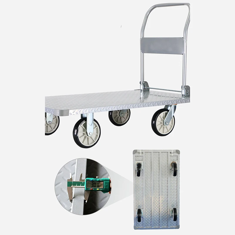 Cart Folding Trolley Flatbed Truck Load 300-1000kg Pulling Silent Manual Transport Cart