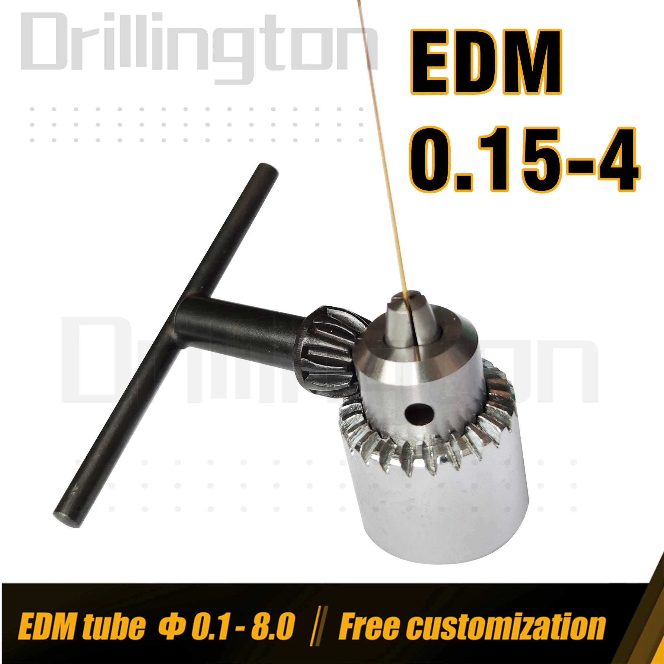 Precision EDM Drill Chuck with Key , JT0 0.15mm to 4mm Keyed Chuck Adapter for EDM Tube , 1/64\