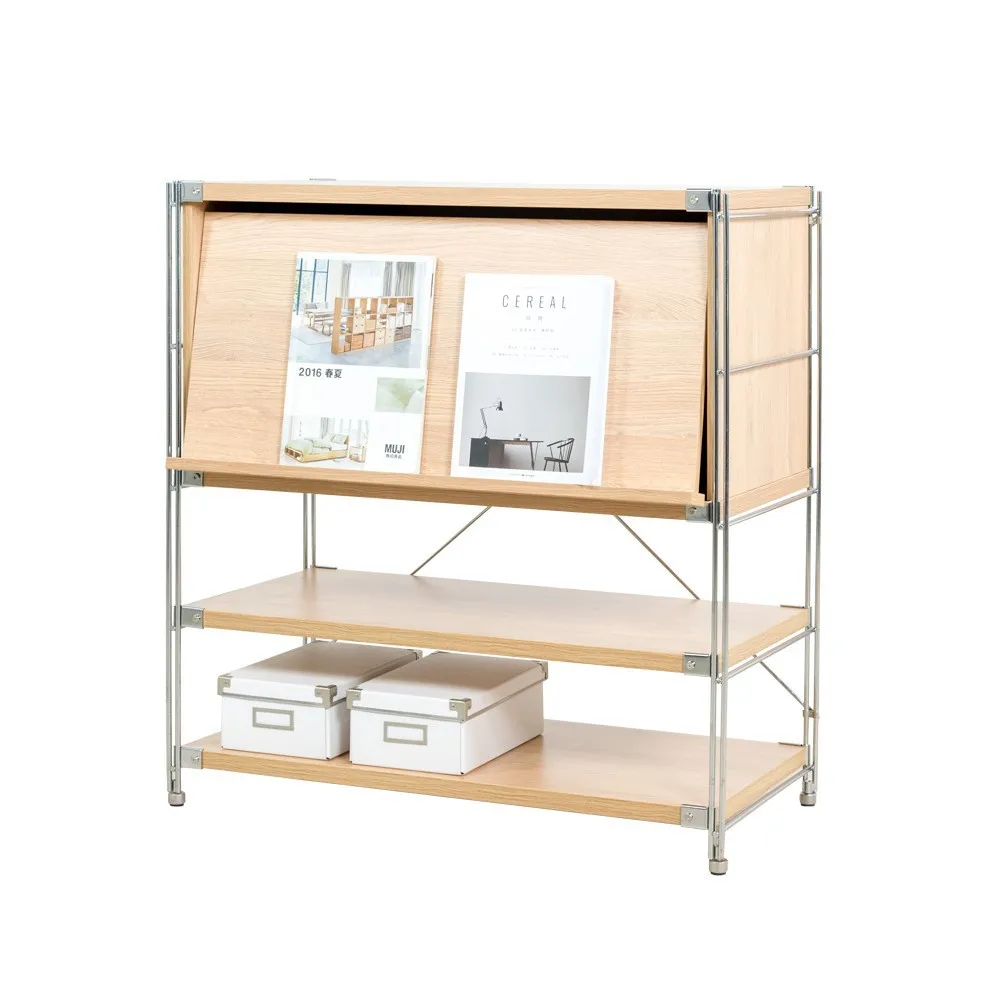 

3-Tier Household Living Room Magazine Shelf Bedroom Bookcase Bedside Cabinet Floor Shelves Display CD Organizer Storage Cabinet