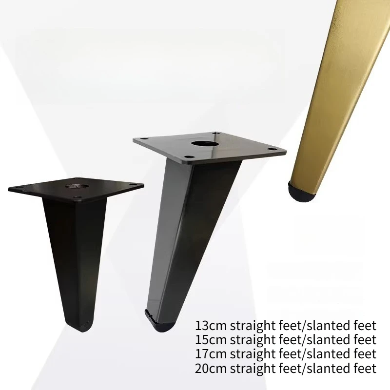 4pcs Square cone stainless steel sofa legs coffee table legs bed legs wine cabinet support elevated foot shoe cabinet