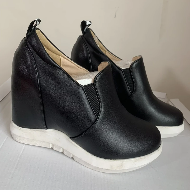 Hidden Platform Wedges Sneakers Women Spring Autumn Casual Shoes On Platform Comfort Wedge Heels Red White Sneaker Female view 3