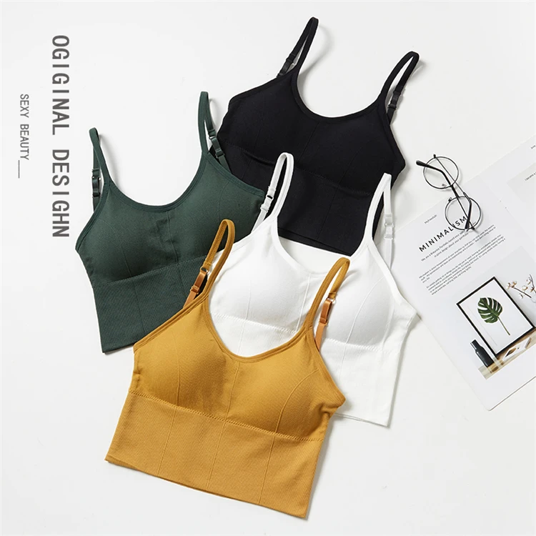 Seamless Sports Bra Top U-Back Comfortable Breathable Wireless Vest Outerwear Suitable for Young Women Removeable Strap Design