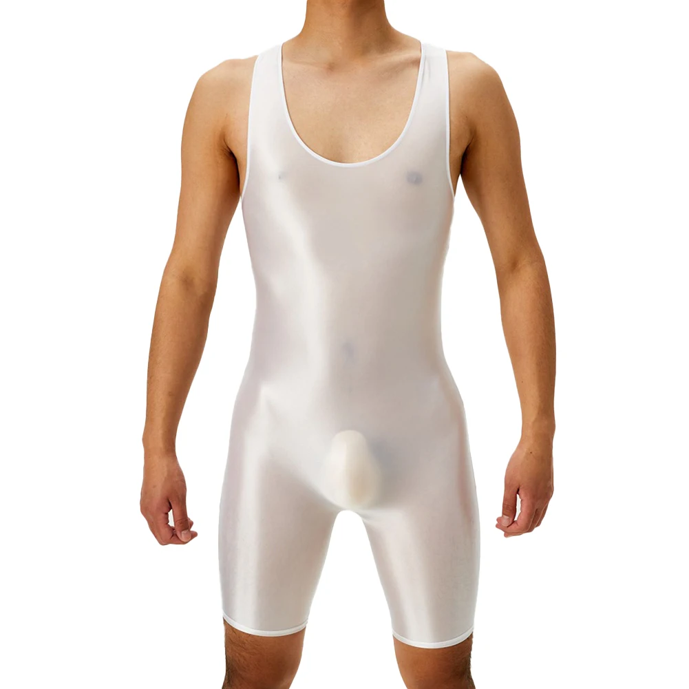 

Sleeveless Bodysuit Bodysuit Super Tight Underwear Nylon Oil Glossy Bodysuit Sexy Lingerie Brand New Elastic Jumpsuit Leotard