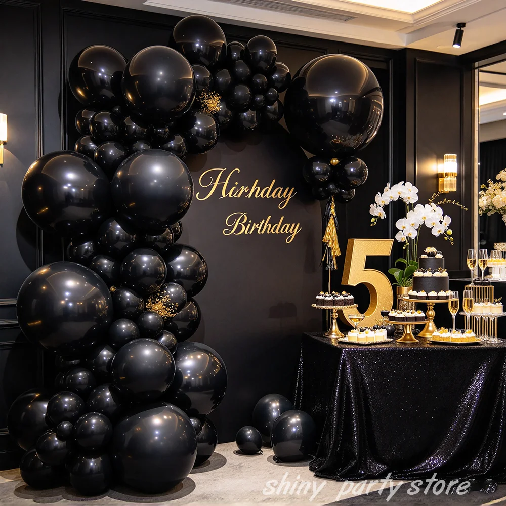 Ballons en latex noir brillant - Tinsel Garland Decoration avis et prix