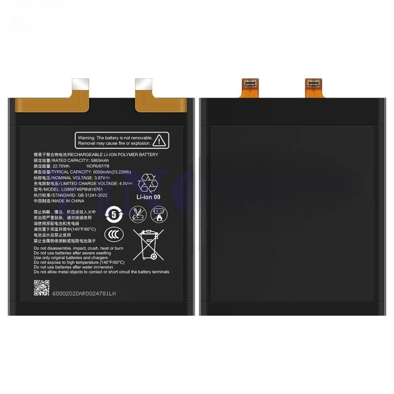 Li3959T45P8h816761 for ZTE  Durable Nubia Z60 Ultra Phone Battery High Quality Replacement Bateria Grade A Cell with Tools