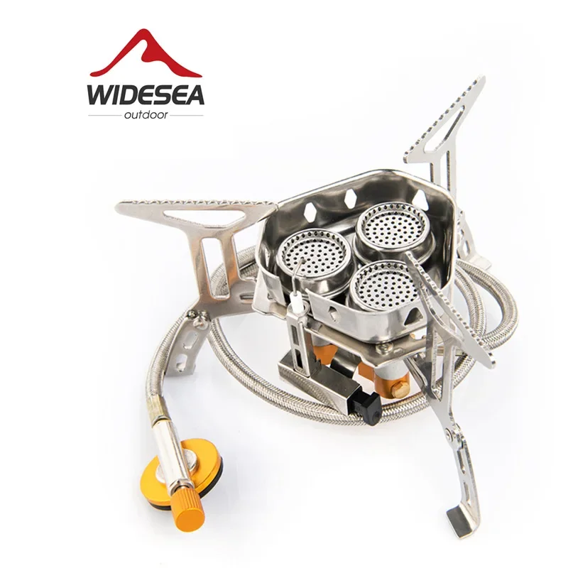 Portable 6800W Split-Structure Windproof Camping Stove, Foldable Gas Cooker with Integrated Ignition for Outdoor Use