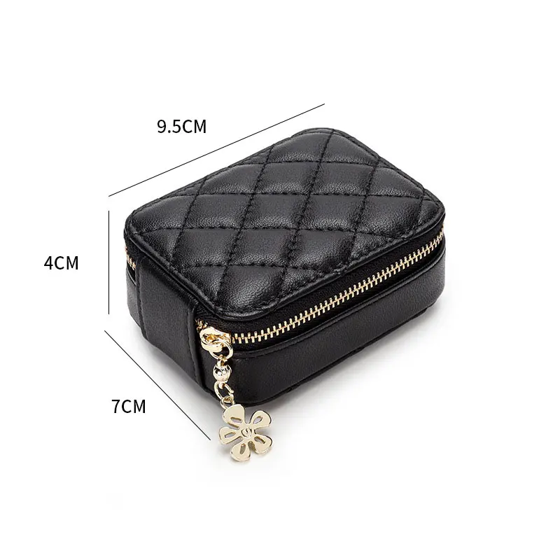 Lipstick Bag Sheepskin Leather Mini Portable Compact Makeup Belt Mirror Lipstick Box Ins Lingge Coin Coin Earphone Bag