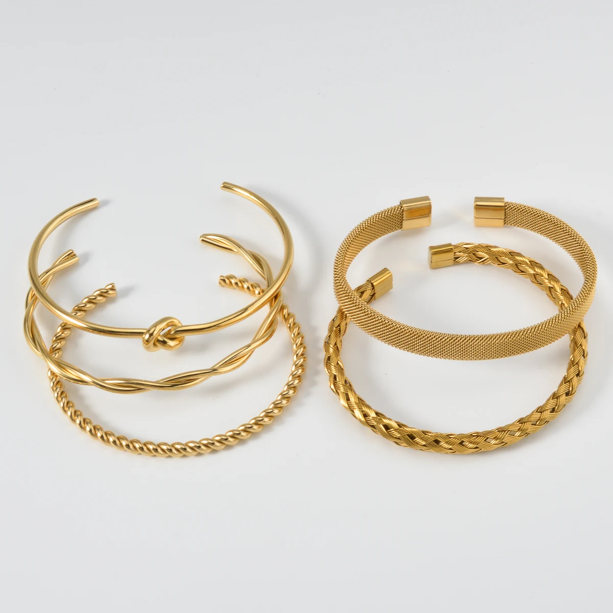 

Gold Plated Stainless Steel Knot Bracelet for Women Modern Luxury Minimalist Elegant Jewelry Gift for Her Birthday Valentine's