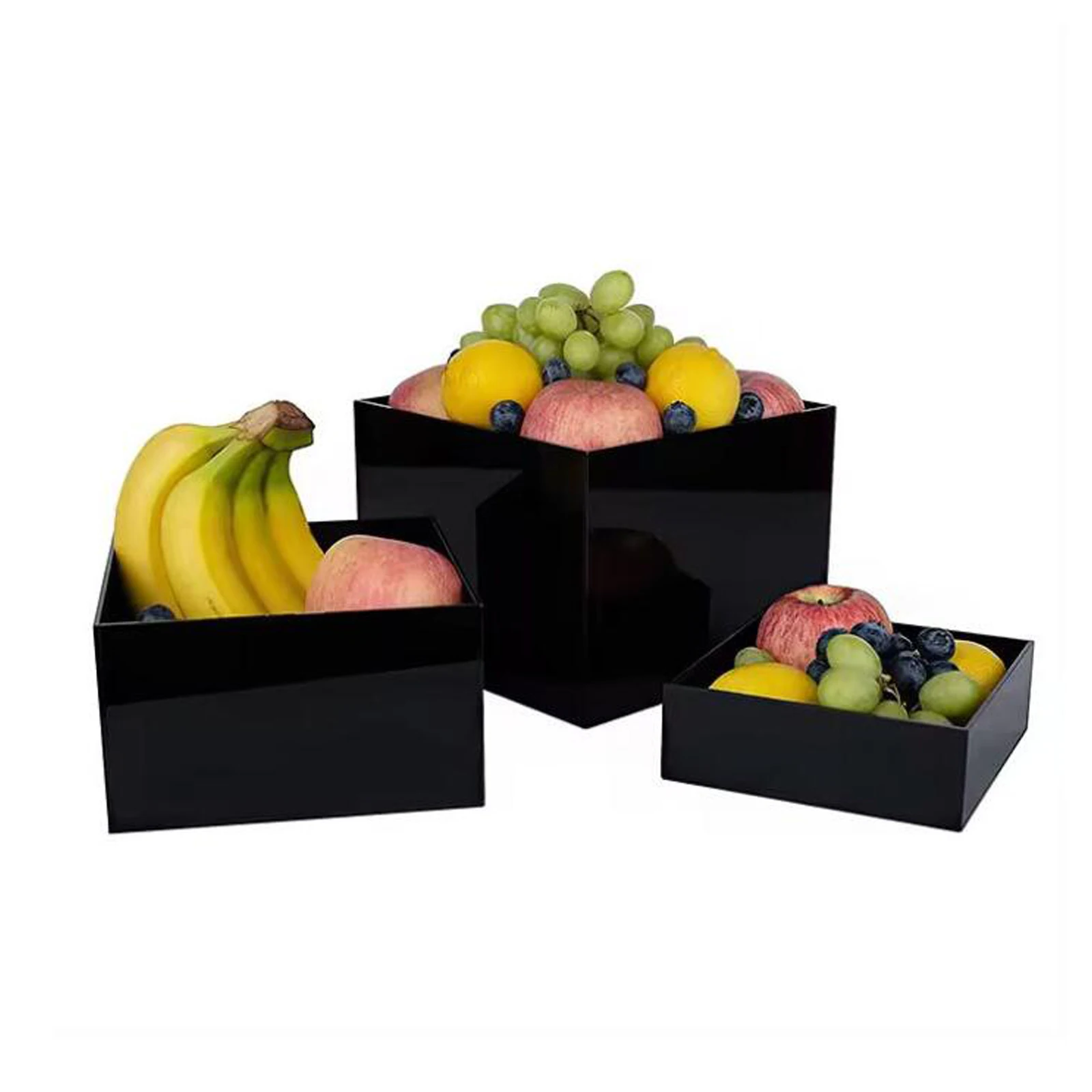 6 Pieces Acrylic Cube Display Box Risers Table Stand for Table Nesting Risers for Food Jewelry Collectibles Cake Art Photography