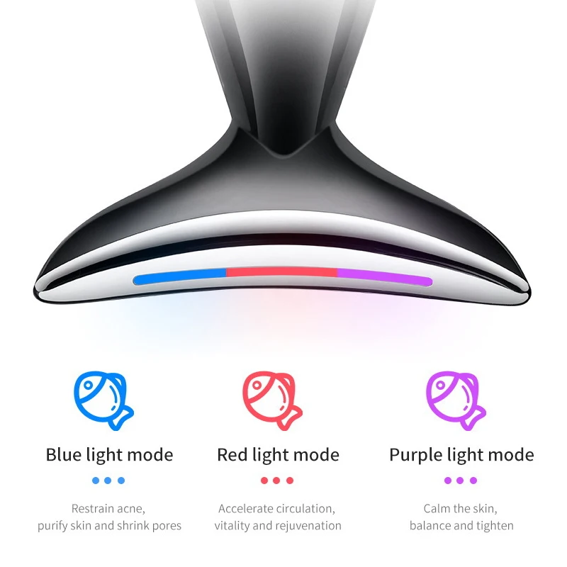 Dispositivo de belleza LED 3 en 1 para el cuello y la cara, máquina para el cuidado de la piel, Reduce el levantamiento de la barbilla doble, antiarrugas, para el hogar