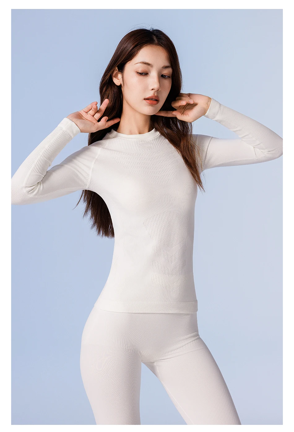 COPOZZ Nahtloses Ski-Thermo-Unterwäsche-Set für Damen und Herren, hochelastisch, Rundhalsausschnitt, schnell trocknend, feuchtigkeitsableitend, Sport-Baselayer, lange Unterhose – Detail 23