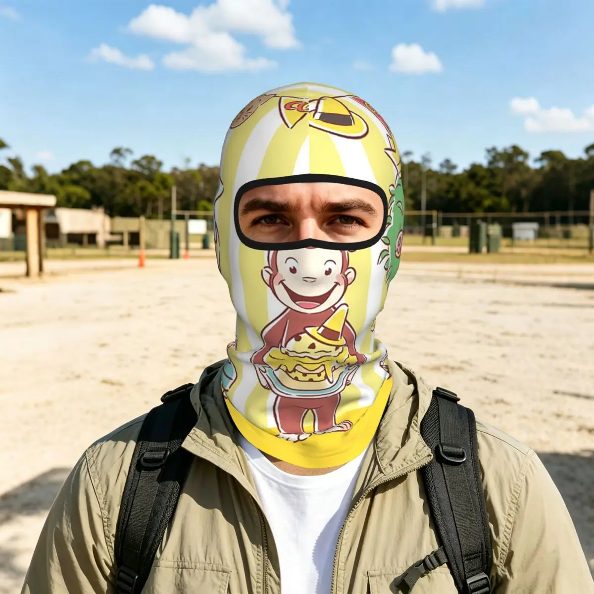 George The Curious Monkey Breathable Balaclava Full Face Mask Sun Protection Neck Gaiter For Motorcycle Cycling Fishing Outdoor