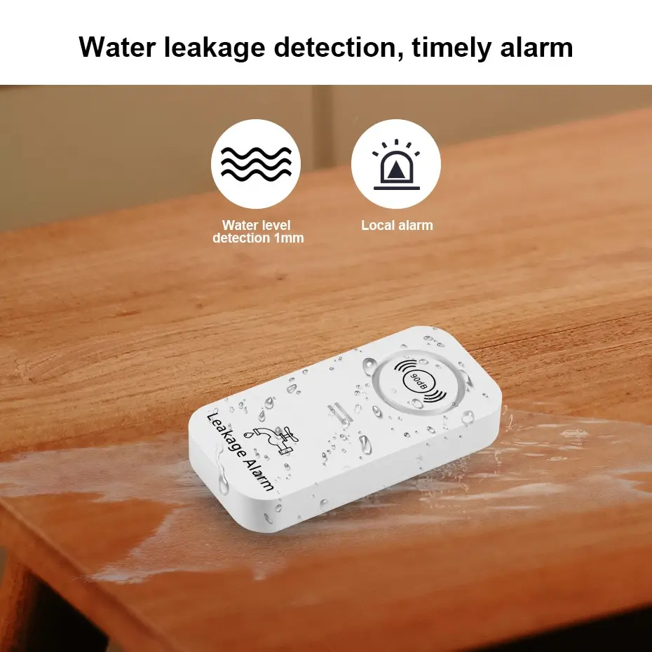 TY017 Wireless Water Sensor 90dB Alarm Water Leak Detector Alert Monitoring of Leaks and Drip Alarm for Kitchen Bathroom Basemen