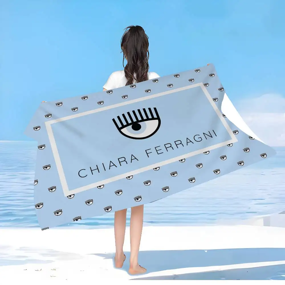 Fashion C-Chiara F-Ferragni brand logo Beach Towel Colorful Bath Towels for Girl Microfiber Quick Dry Custom Sand Spa Gym Pool