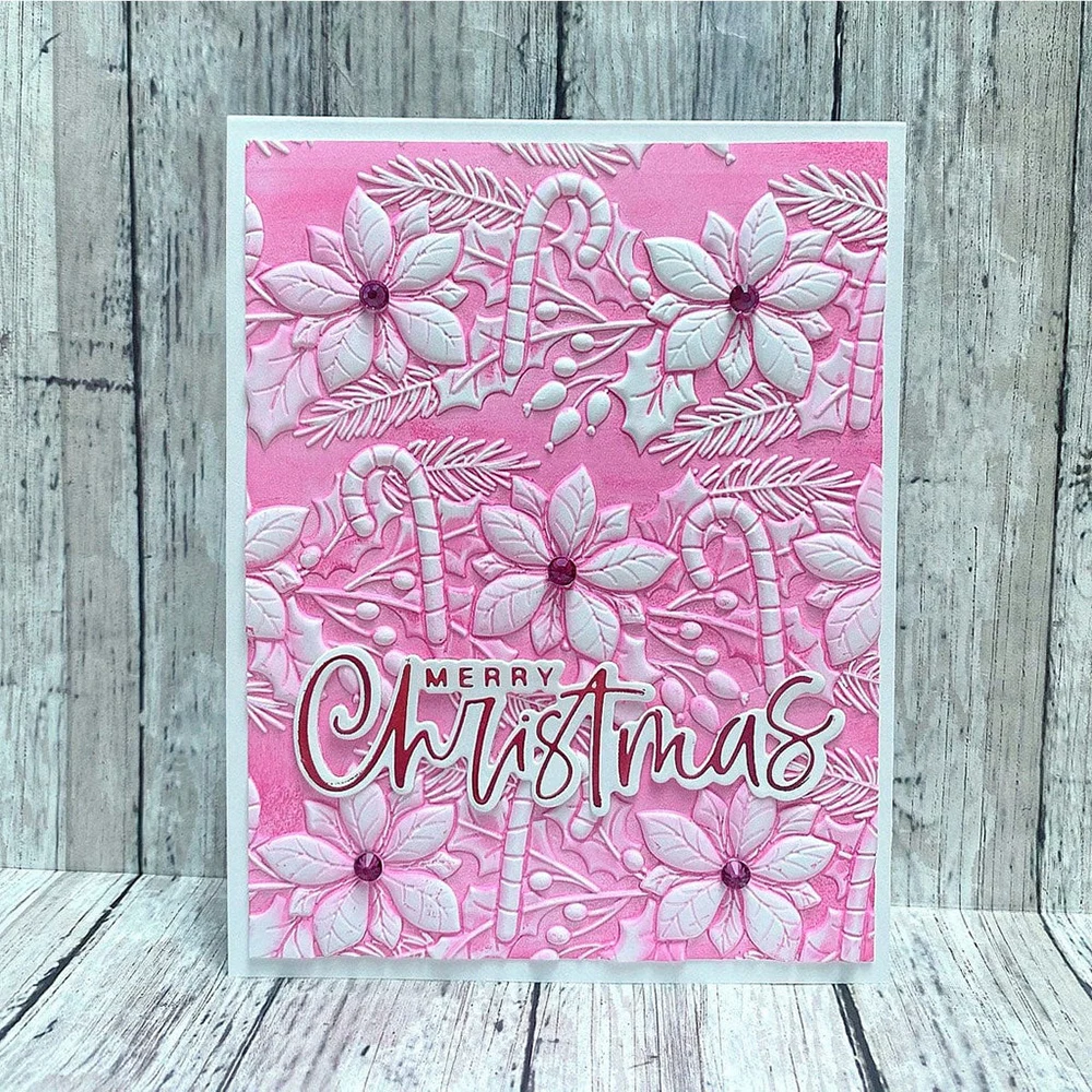 Joyful Candy Canes 3D Embossing Folder Christmas Adorning the Tree Background Pattern Templates Stencil For DIY Scrapbooking