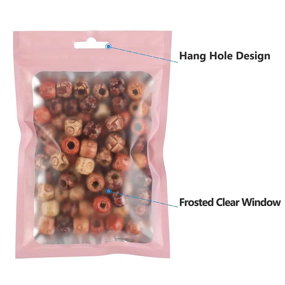 50pcs Reusable Mylar Bags Ziplock Hang Bags with Clear Window for Jewelry Display Packaging Self Sealing Food Storage Supplies