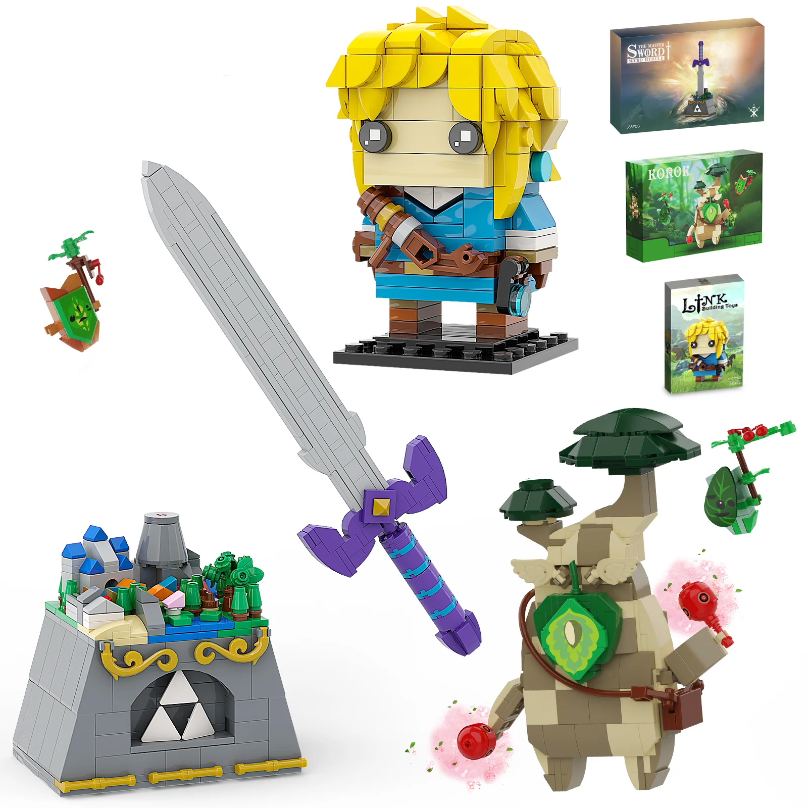 Ensembles de blocs de construction Link & Master Sword pour adultes et enfants, kit de construction Link, figurine Ocarina of Time, série de jeux