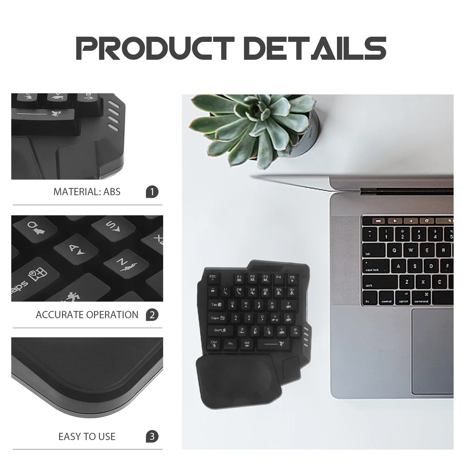 

35- -Sport Gaming Keyboard Durable Backlight Easy Installation for Home Entertainment Computer Game Keyboard