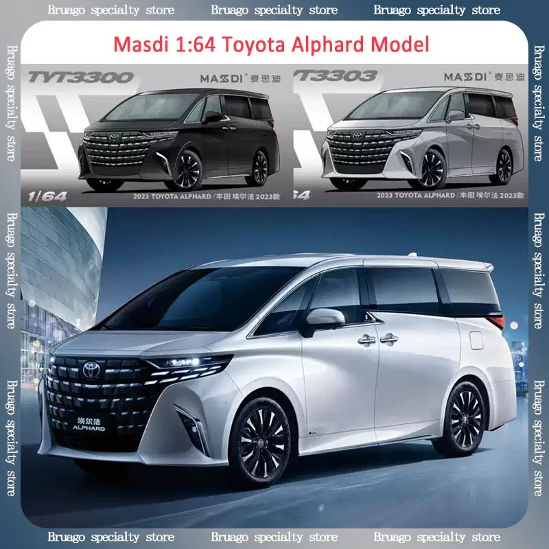 

In Stock Masdi 1:64 Toyota Mpv Alphard Diecast Alloy Miniature Car Toys Model Collect Ornaments Kids Birthday Gift