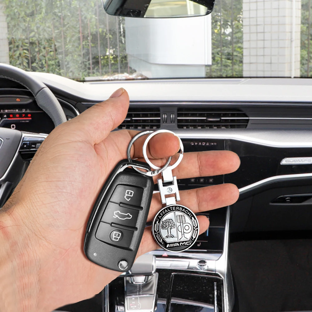 1pc 3D Metal Car Styling Keychain For Mercedes Benz AMG W202 W203 W204 W211 W212 GLC GLE E Key Chain Key Rings Auto Accessories