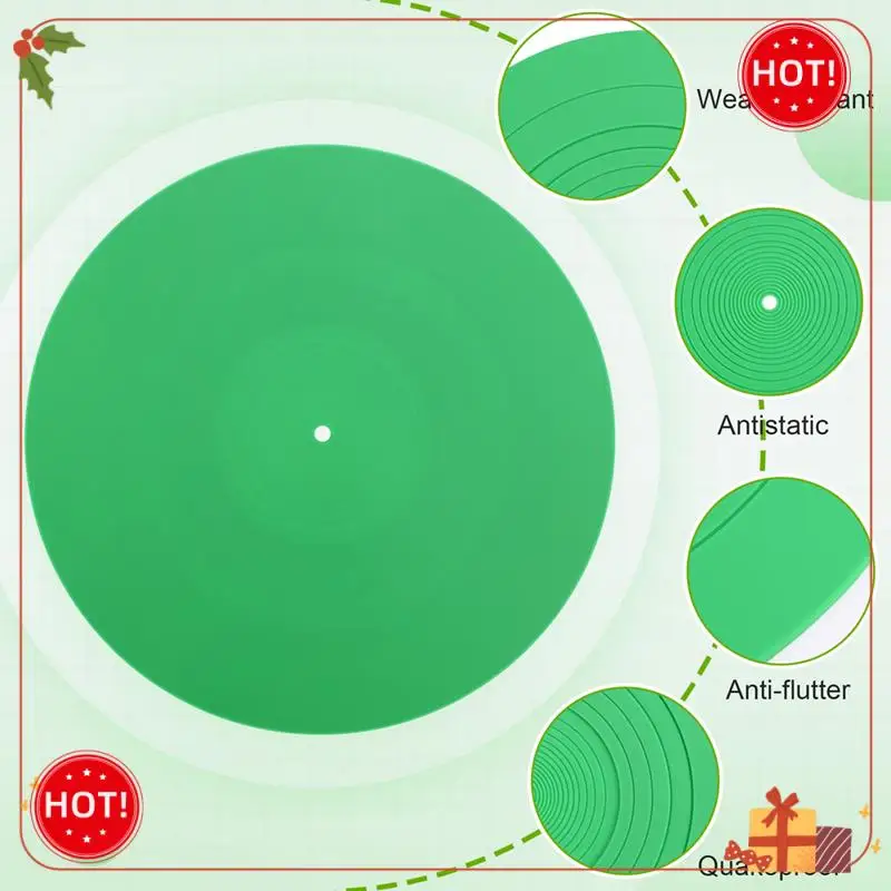 Durable-295Mm Silicone Turntable Mat Anti-Vibration Slipmat Record Mat For LP Vinyl Record Player Audio Replacement Accessory