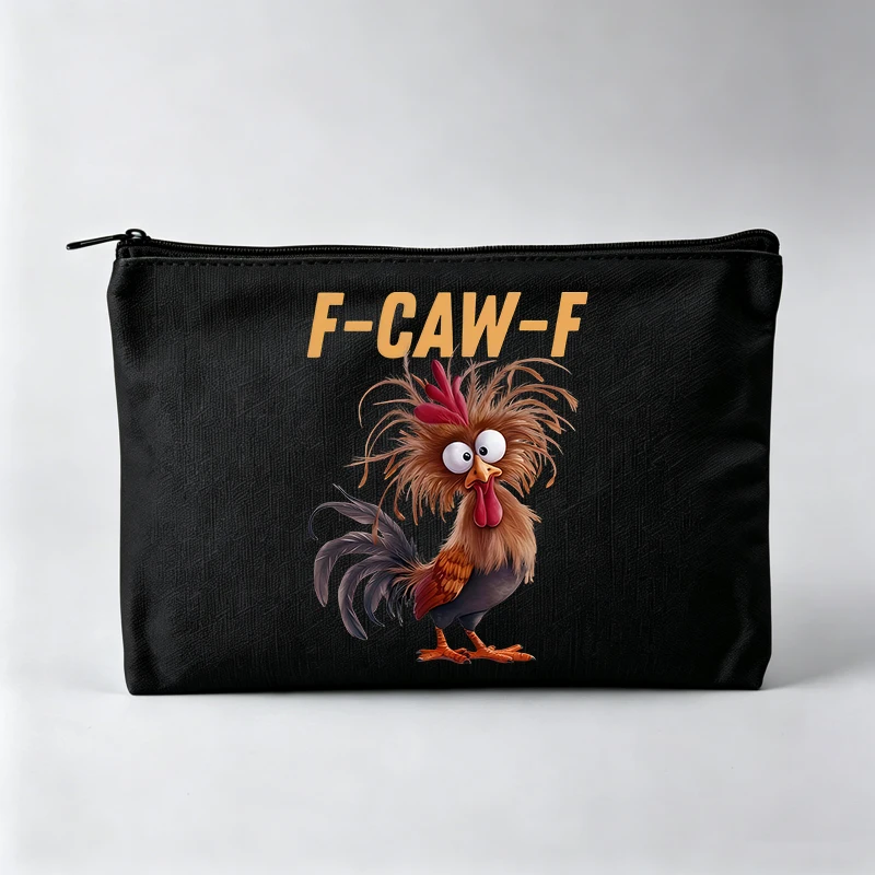 Women's Animal Graphic Makeup Bag with Letter Print, Casual Cosmetic Pouch for Daily Use