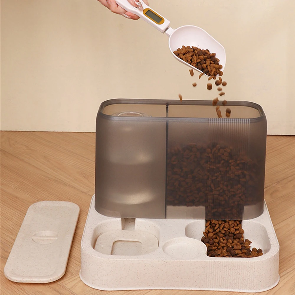 

Cat Food Dispenser Moisture-proof Automatic 2 In 1 Pet Supplies Cat Food Bowl Large Capacity Cat Feeder