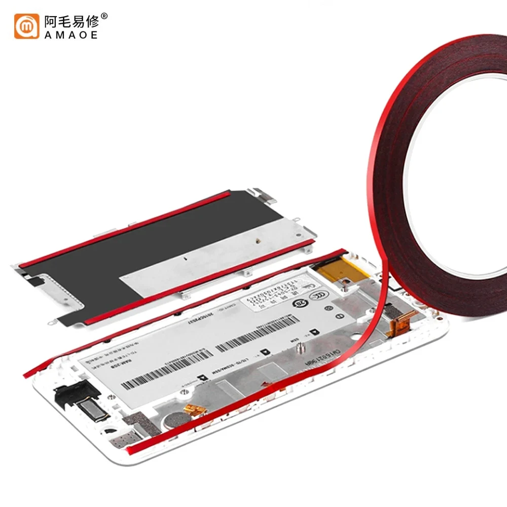 0.03mm 10m Double Sided Adhesive Tape for Sealing the Back Cover of Mobile Phone Screen Tablet Sponge Back Adhesive Black