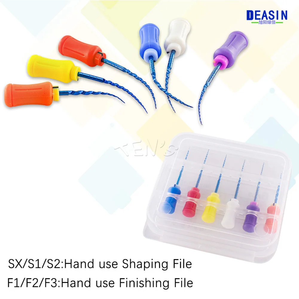 6Pcs/box Dental Hand Use NITI Files Denspay 21mm/25mm/31mm Super Rotary Files Dentist Root Canal Files Shaping Finishing Tools