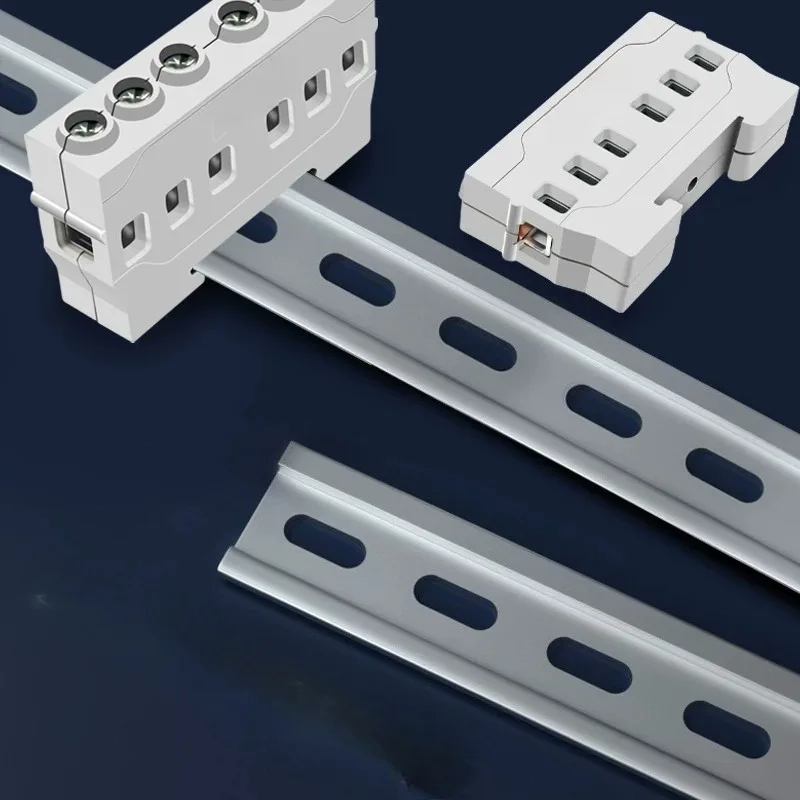 White Multifunctional Modular Terminal Guide Buckle Zero Ground Terminal Row Line Distribution Box Terminal Block