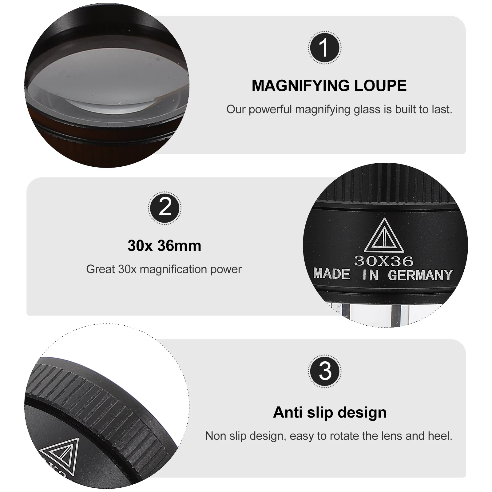 

Optical Magnifying Loupe 2 Optical Lenses 30x Magnification for Jewelry Coins Stamps Electronics Crafts Magnifying Loupe